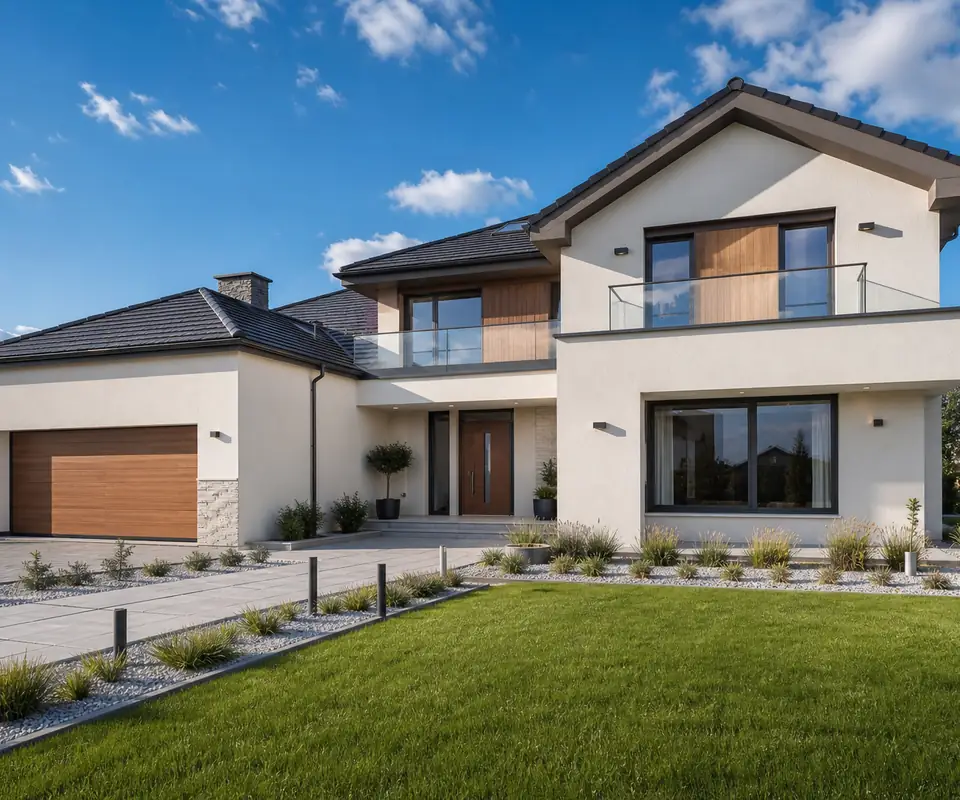 Modern family house with garden and terrace